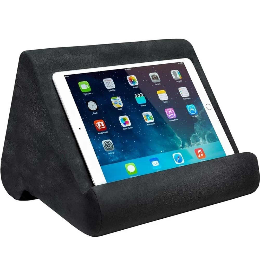 Ontel Pillow Pad Ultra Multi-Angle Soft Tablet Stand Gray, Comfortable Viewing